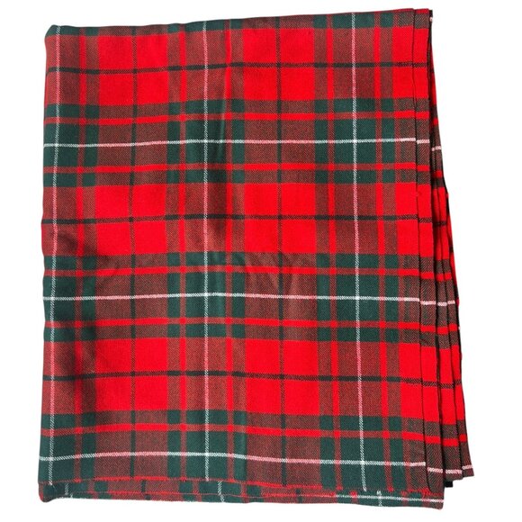 Red & Green Tartan Plaid Wool Fabric 4 Yards 30" Width - Picture 3 of 5